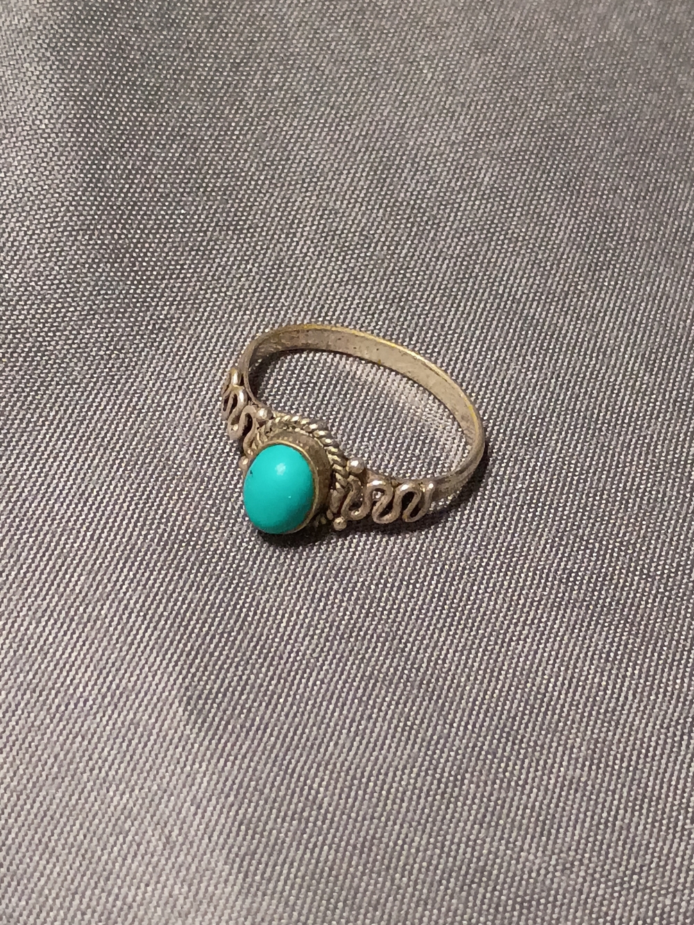 Turquoise Stone Silver-Accent Women's Ring